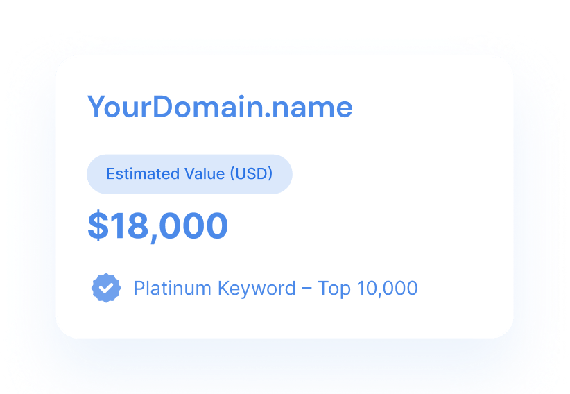 Domain appraisal service for registrars, investors and end users with free certificate